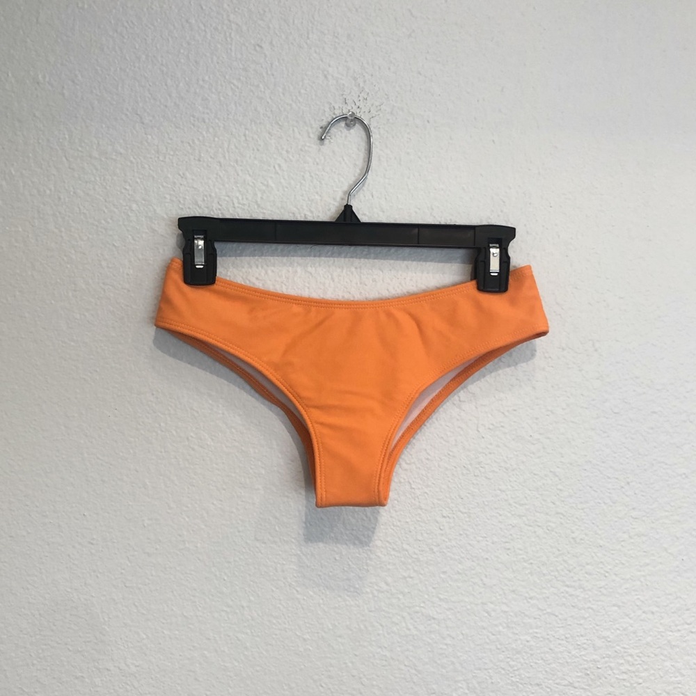 Orange scrunch butt cheeky bikini bottoms